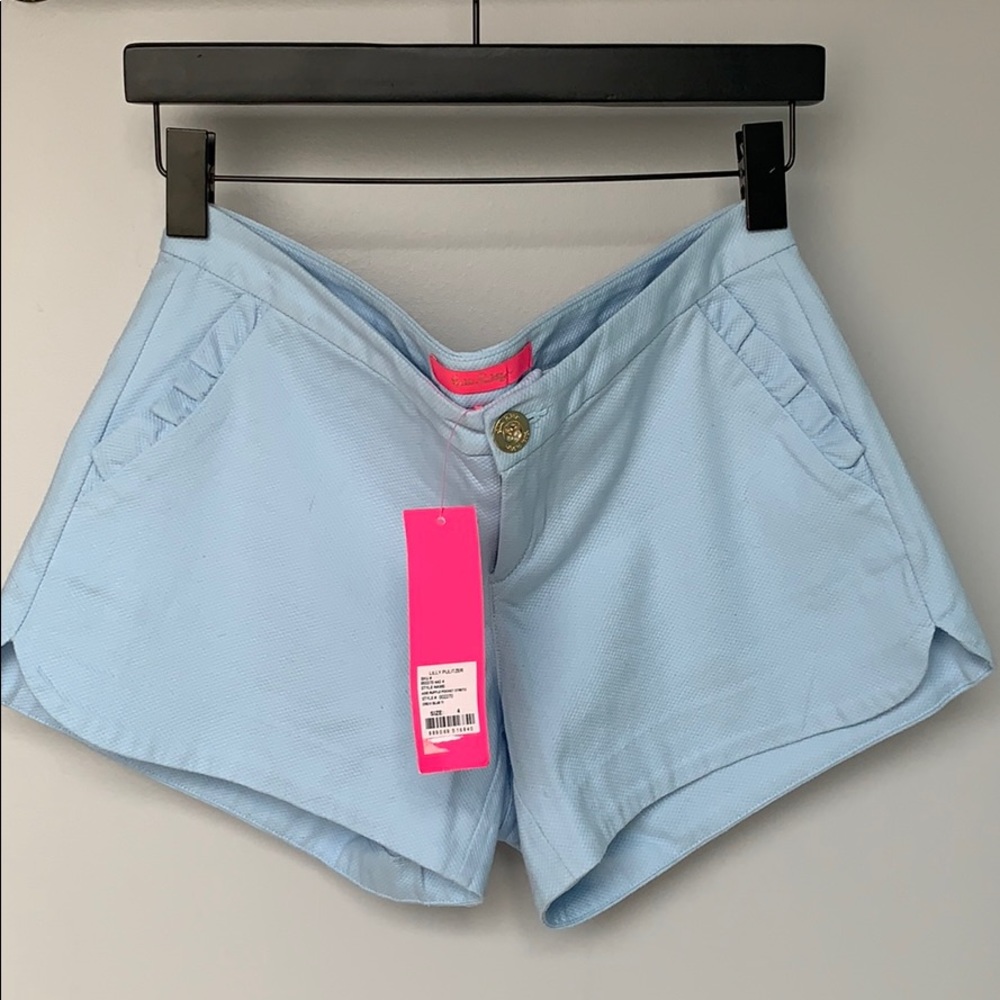 Lilly Pulitzer Adie Ruffle Short Crew Blue